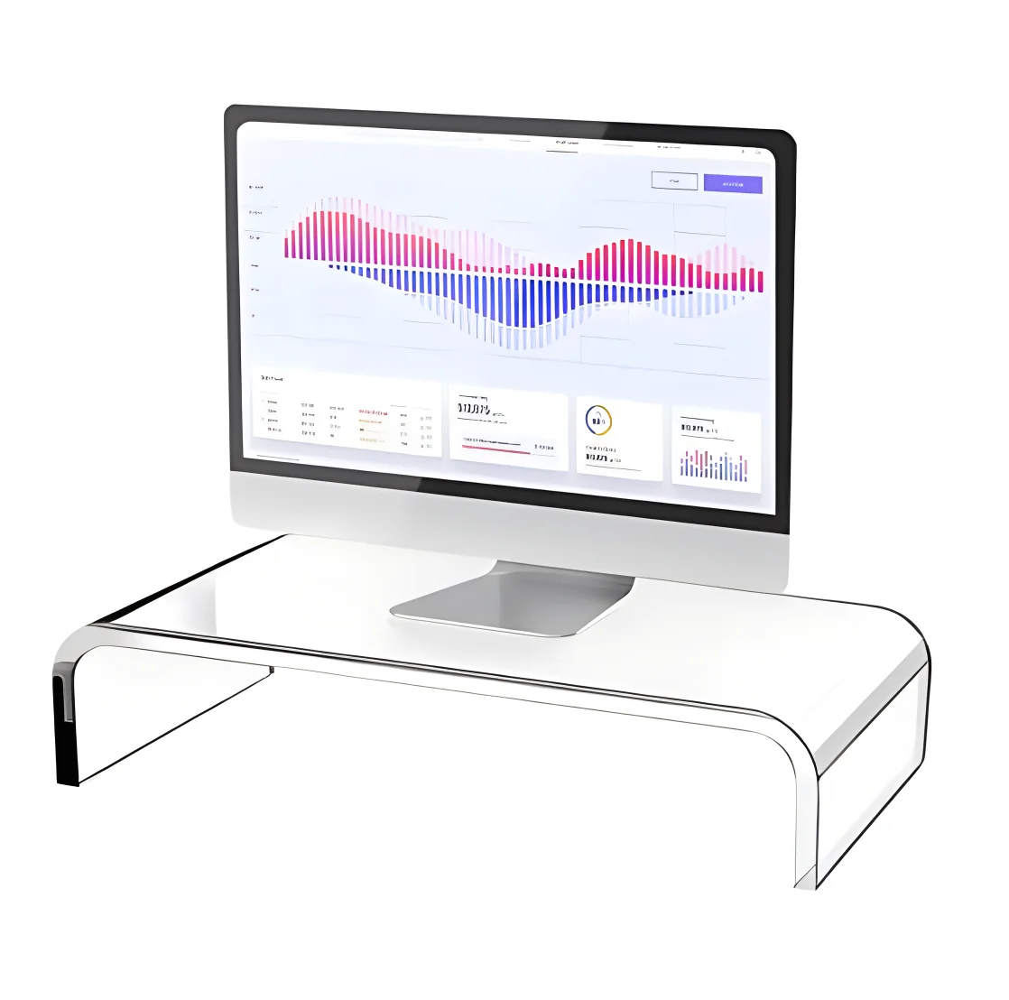 Transparent Acrylic Display Stand, 4-inch (10cm) High Transparent Computer Desktop Storage Rack Suitable for Multimedia, Etc
