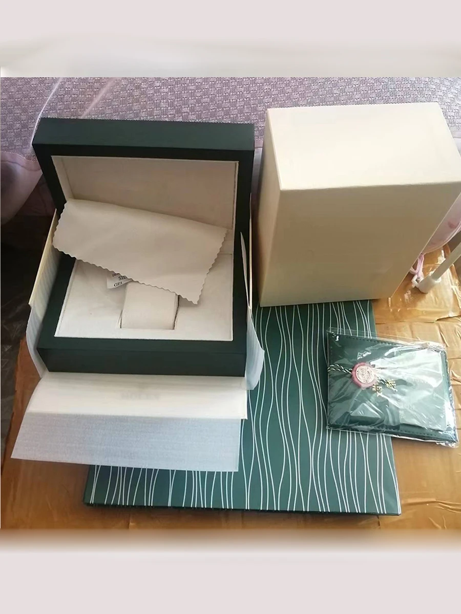 Factory Direct Substitute Original Rolexables Green Watch Box Luxury Brand with File Card Can Be Customized AAA Watch Box