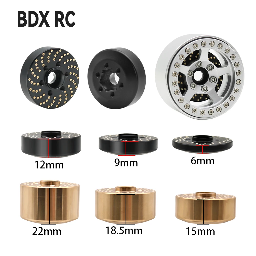 Mosiężny adapter piasty sześciokątnej koła do 1.9 2.2 Beadlock Obręcz koła RC Crawler Car Axial SCX10 Capra TRX4 TRX6 Obciążniki