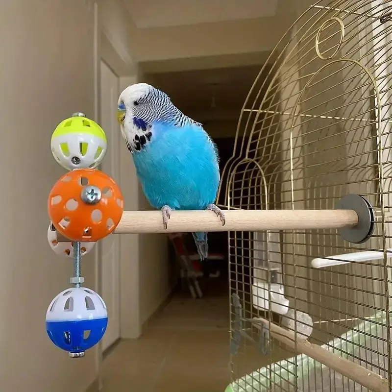 Parrot Toy Rotating Bell Biting Ringing Bell Puzzle Bird Standing Stick Standing Rod Bird Supplies Bird Supplies