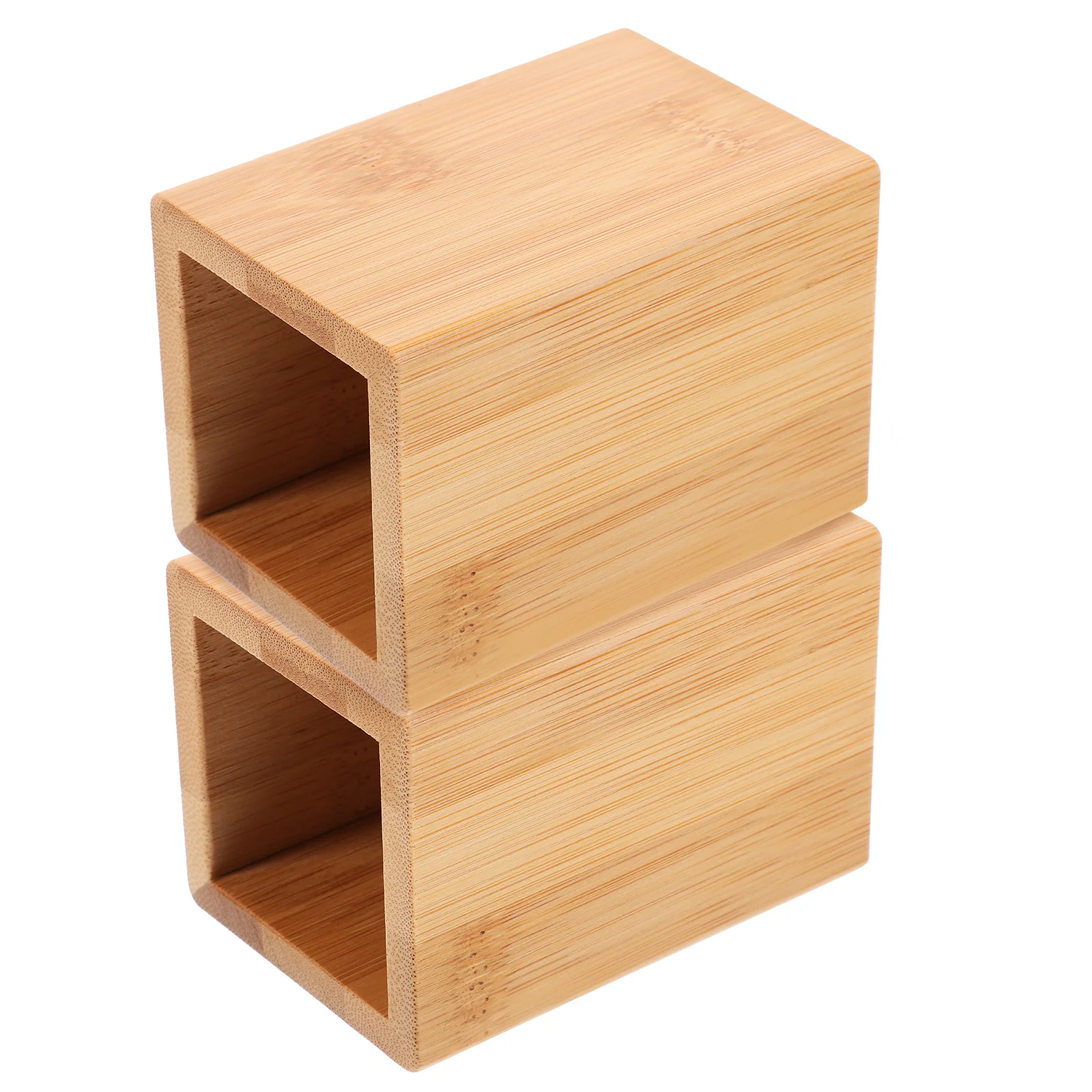 

2Pcs Bamboo Pen Case Elegant Desktop Decor Pen Bucket Office Essentials Holder Stationery Holder Office Supplies