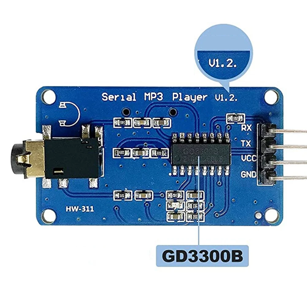 Yx5300 Uart Control Seriële Mp3 Muziekspeler Module Ondersteuning Mp3/Wav Micro-Sd Sdhc Kaart/Avr/Arm/Pic (3 Stuks)