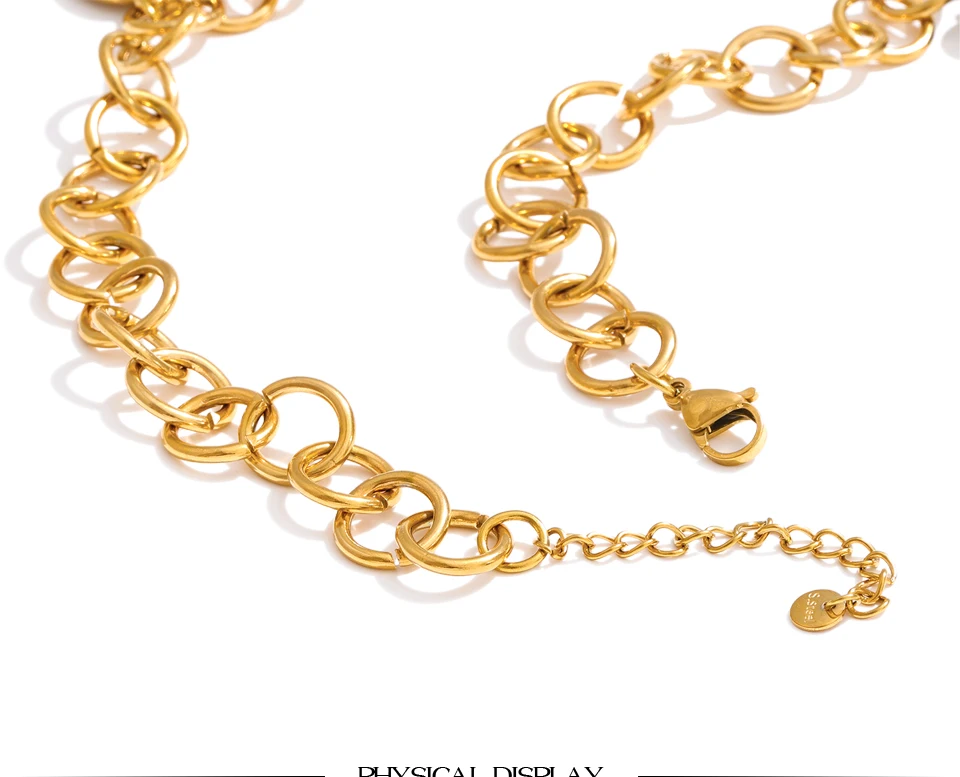 Yhpup Neues Design Edelstahl Acryl Blume Horn Charms Anhänger Statement Halskette 18K Gold PVD vergoldet Ästhetischer Schmuck – Detail 6