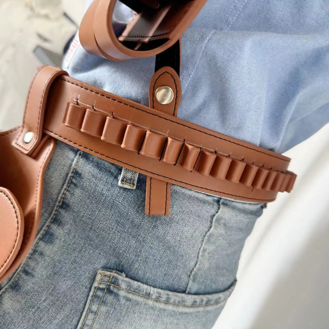 التكتيكية الحافظة الخصر حقيبة حزام جلد الساق التفاف الجلود مجموعة أدوات تأثيري المزدوج مسدس الدعامة حقيبة الدعائم الطرف