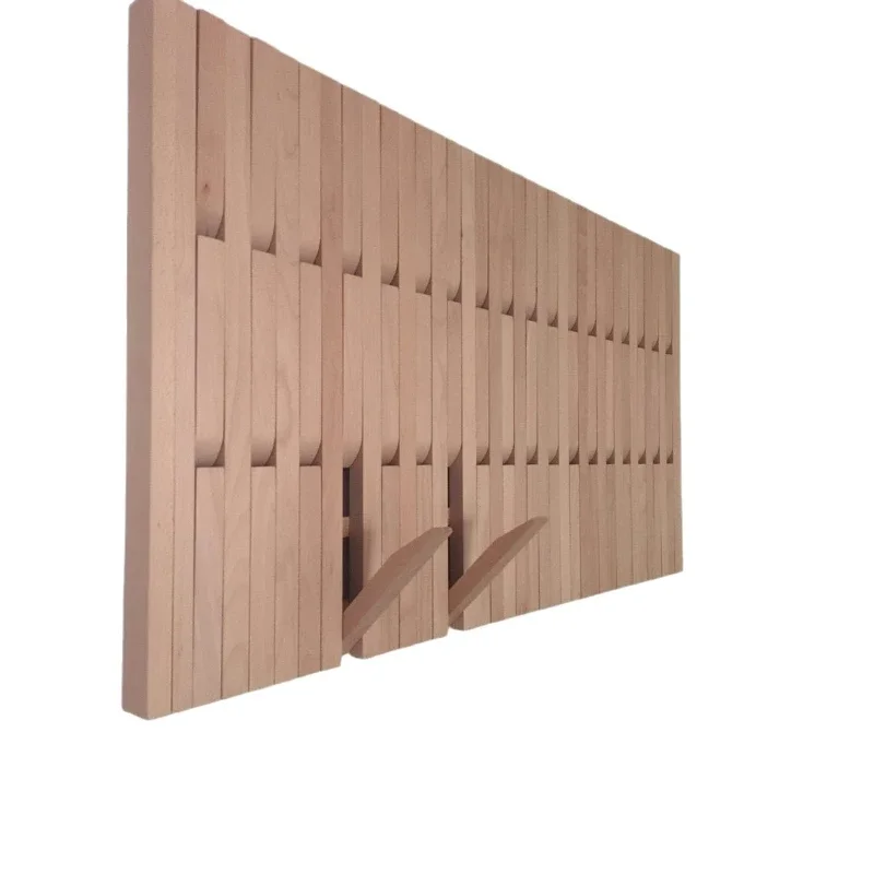 Wooden strip wall type wall hanging clothes hanging beech black walnut solid wood creative porch rack