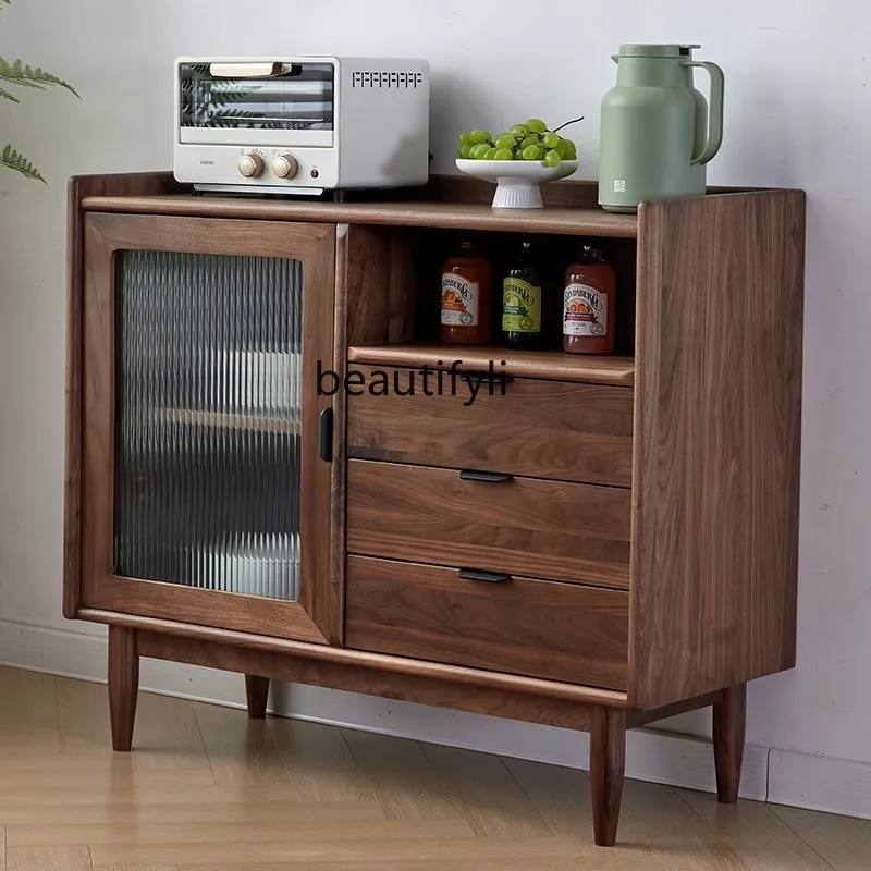 Nordic Solid Wood Sideboard Solid Wood Kitchen Living Room Meal Side Tea Storage Cabinet