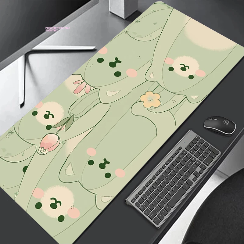 Deskpad Laptop Mouse Mat 300x800mm Cute Illustration Green Pad Desk Mats Kawaii Mouse Pad Cute Large For Office Rubber mousepad