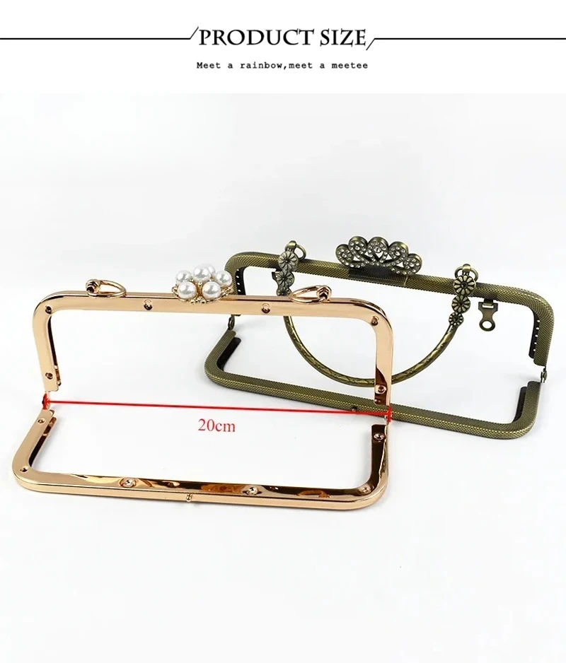 1/2/5 Stück 20 cm geprägte Metallgriffe für Taschen, Damen, Handtasche, Geldbörse, Rahmenverschluss, Kussverschluss, DIY-Nähklammern, Taschenzubehör – Detail 8