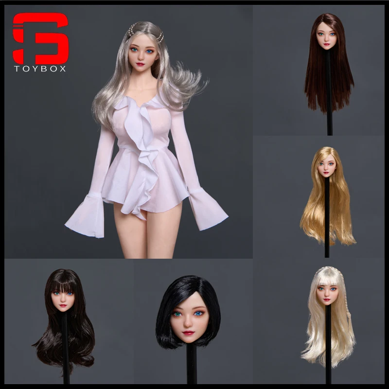 

Z6TOYS ZC015 1/6 Scale Lele Beauty Head Sculpt with Movable Eyes Model Fit 12'' Female Soldier Action Figure Body