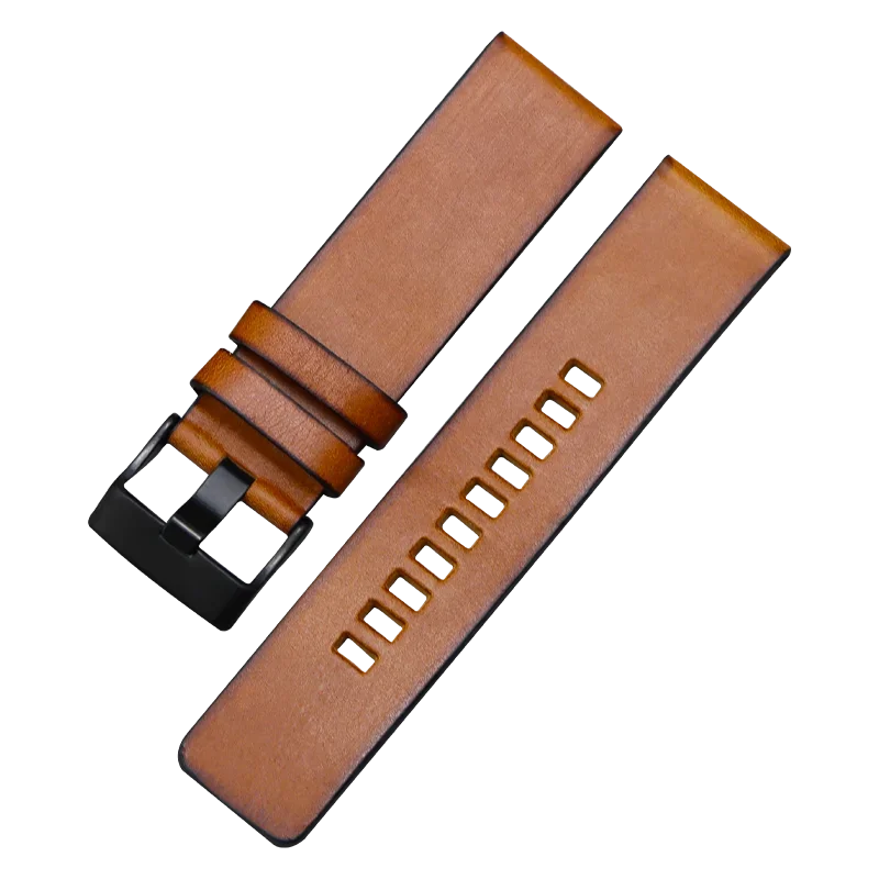 أحزمة ساعة من الجلد الطبيعي لسلسلة ديزل ريترو ، حزام مريح من جلد البقر ، جلد بقر مقاوم للعرق ، أنيق ، Dz4318 ، Dz7257 ، 22 ، 24 ، 26