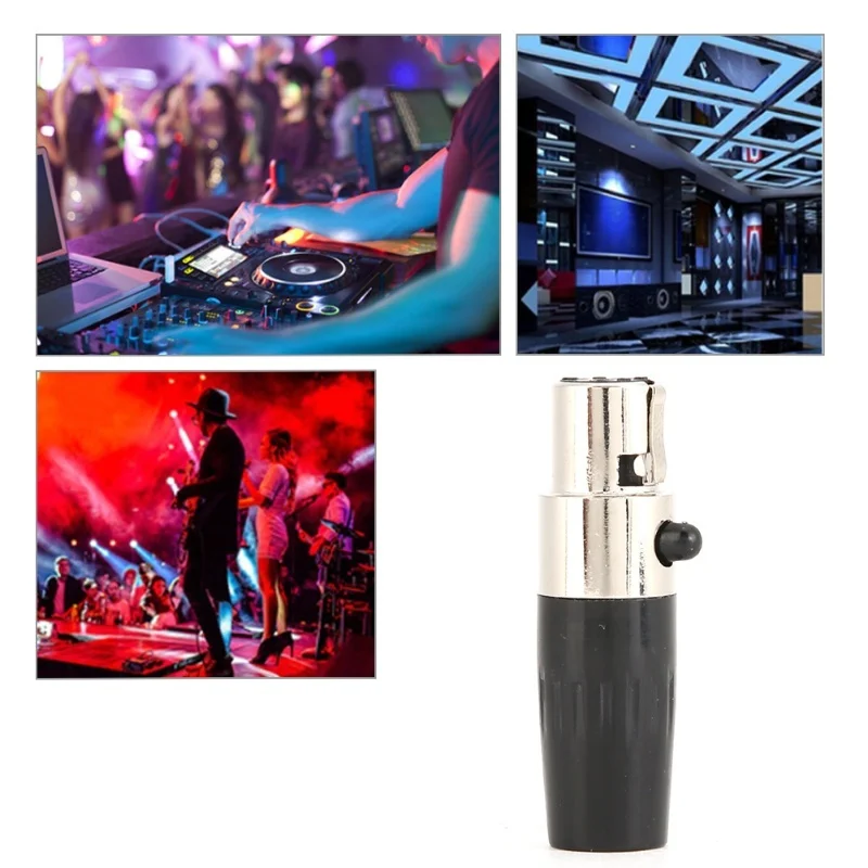 5pcs 4-Core Female Plug Mini XLR Audio Microphone Connector