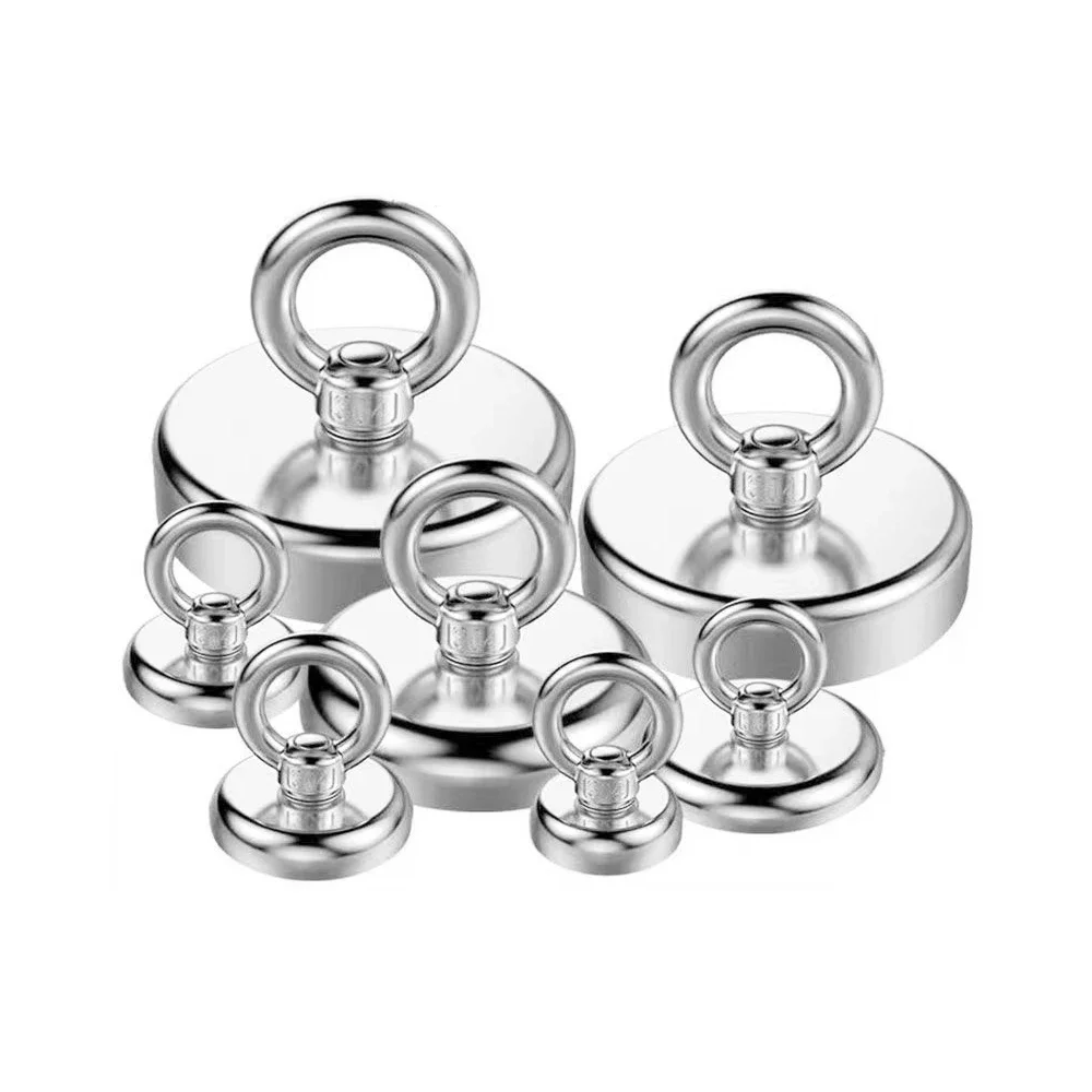 

Super Strong Neodymium Fishing Magnet Hooks N52 Heavy Duty Magnet with Countersunk Hole Eyebolt Salvage Magntic Fishing Imans