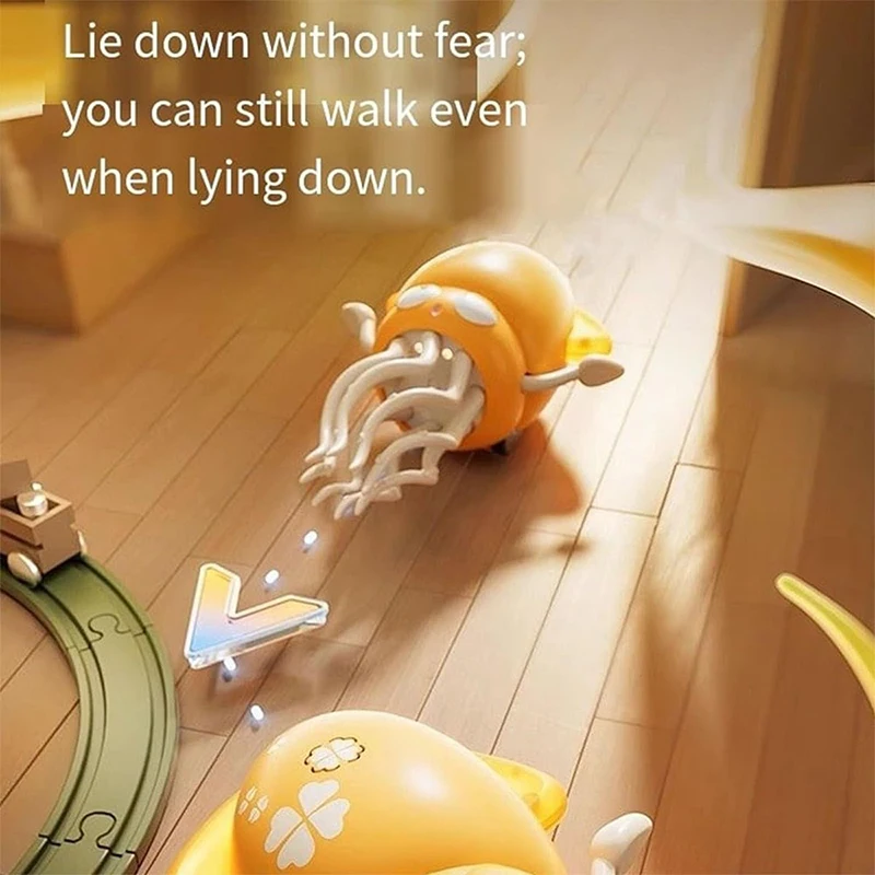 Juguete de pulpo de baile eléctrico, columpio automático, baile para gatear, evitación automática de obstáculos, juguete con Sensor de pulpo con música LED para niños