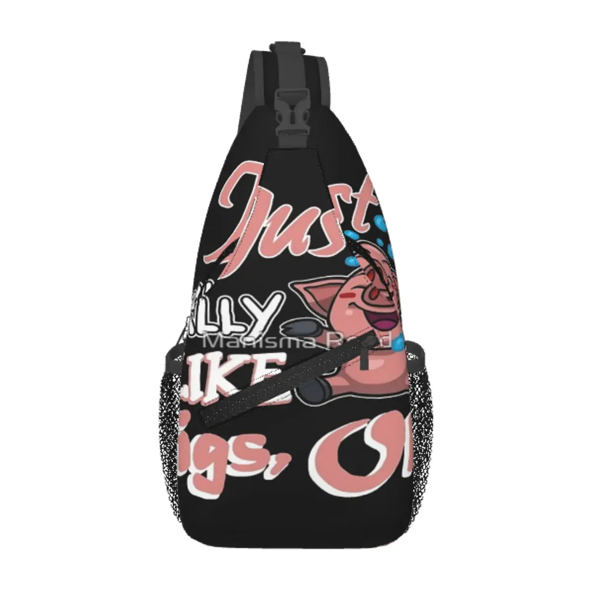 

Just Like Pigs-Sweet Piggy Chest Bag Retro Polyester fabric Travel Cross chest bag Customizable