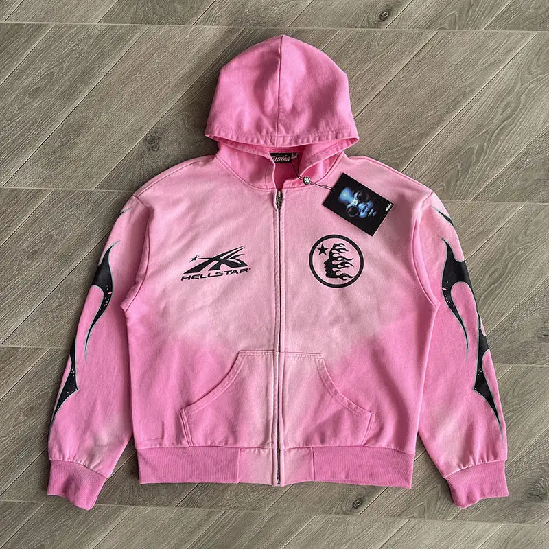 Hellstar Pink Zip Sweater HSSET037 - AliExpress 200000343