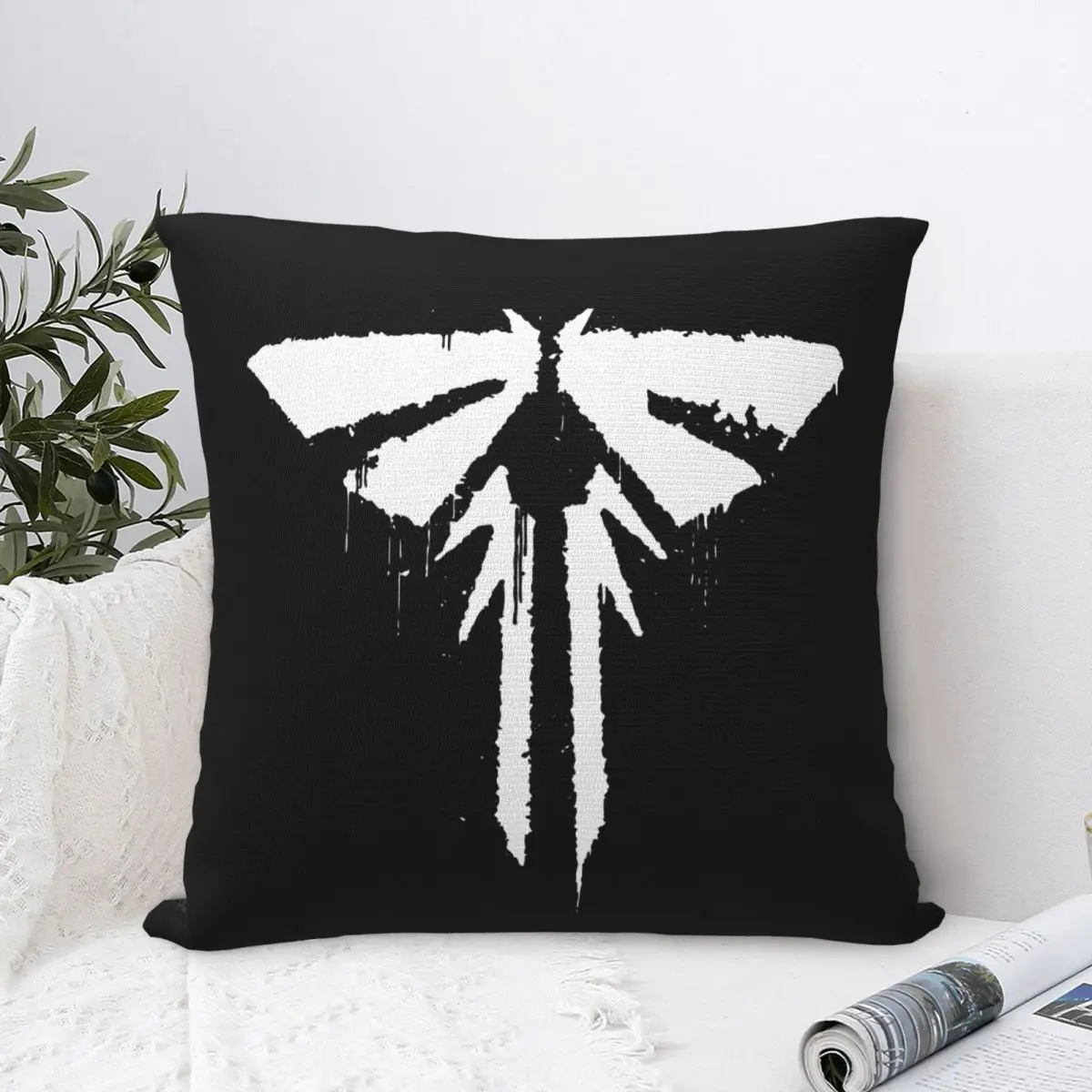 Firefly Logo Graffiti White Square Pillowcases Polyester Car TLOU The Last of Us Cushion Case Creative Decorative Pillowcase