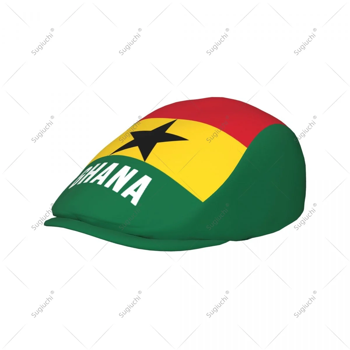 Forward cap Ghana Flag Men Women Flat Newsboy Driving Hat Cap Short Brim for Driving Daily visors hat