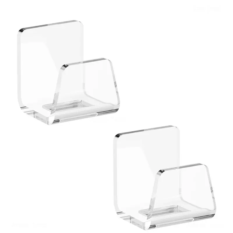 

AEE2-Clear Acrylic Kitchen Sink Sponge Holders 2PCS For Sponges, Dishcloths & More - Sleek Modern Look No-Drill Design