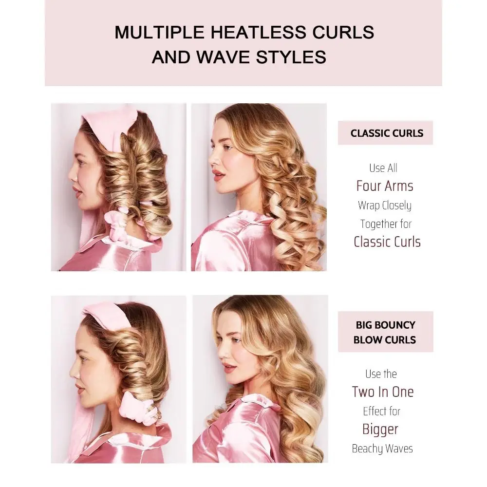 Octopus Heatless Hair Curler No Harm to Hair Secure Heatless Curls No Heat Creative Overnight Blowout Rods for Long Short Hair