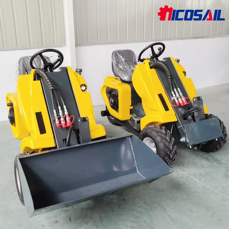 Venda quente Mini Skid Steer Loader de 3 rodas EPA e CE aprovado com sistema hidráulico durável e motor central frete grátis