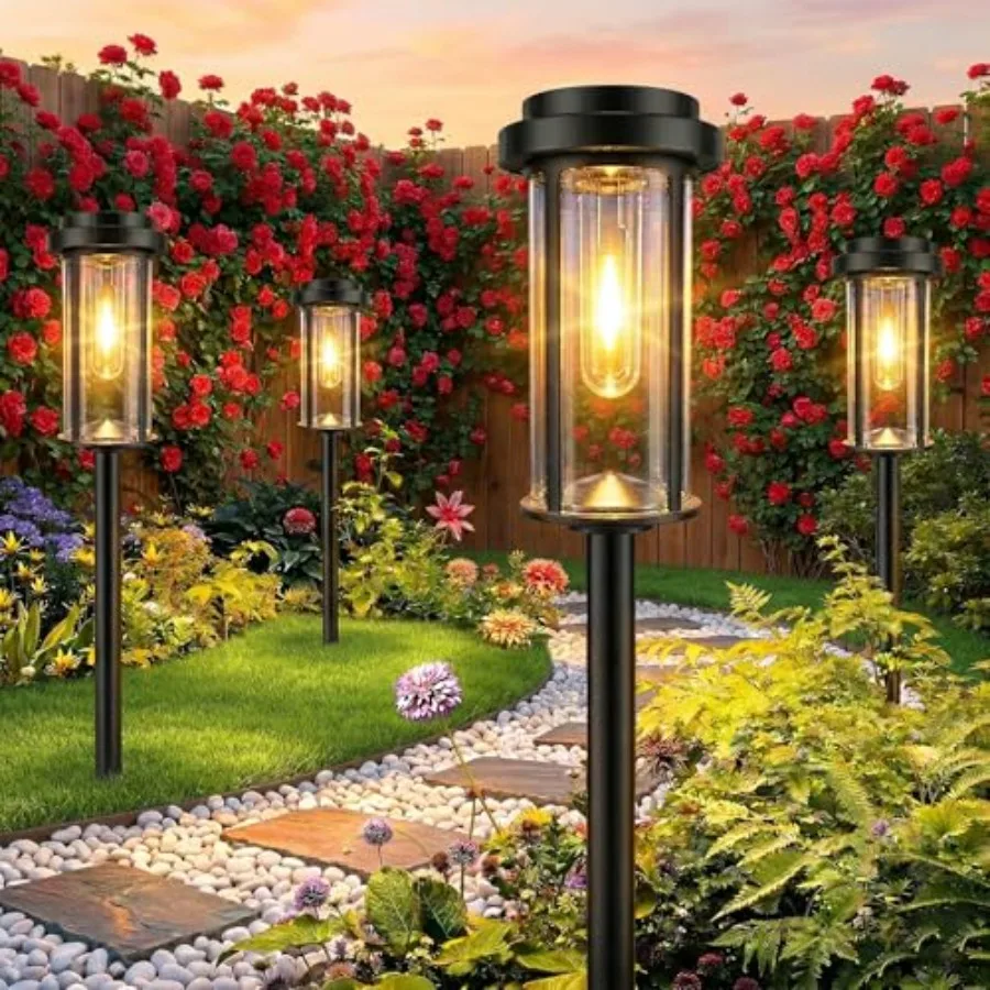 

Solar Lights Outdoor, 21" Solar Pathway Lights Auto On/Off Waterproof Garden Lights for Path, Yard, Walkway, Driveway Decor