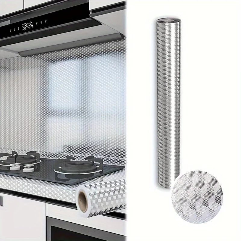 Kitchen Oil-proof Waterproof Sticker Kitchen Stove Cabinet Self Adhesive Wall Sticker DIY Wallpaper Peel and Stick