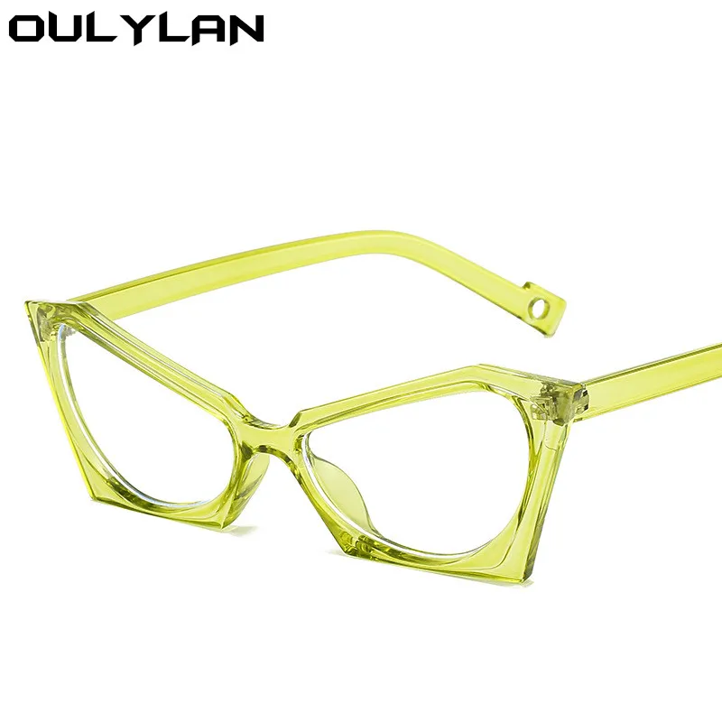 Oulyan Anti Blue Light Glasses Frame for Women Irregular Transparent Eyeglasses Frames Prescription Computer Decoration Eyewear