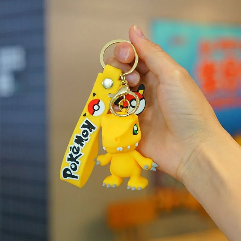 Japan Anime Digimon Adventure Agumon Keychain Key Ring Silicone Collectible Decor Keyring Toys Party Piyomon Pendant Girls Gift