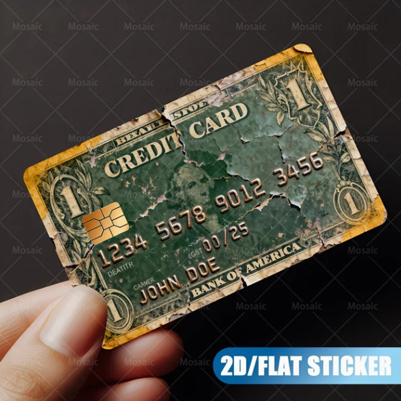 DIY Credit Card Sticker Holiday Party 2D Flat Funny Pattern Decoration Waterproof Bank Card Skin Cover Protector Fashion Gift