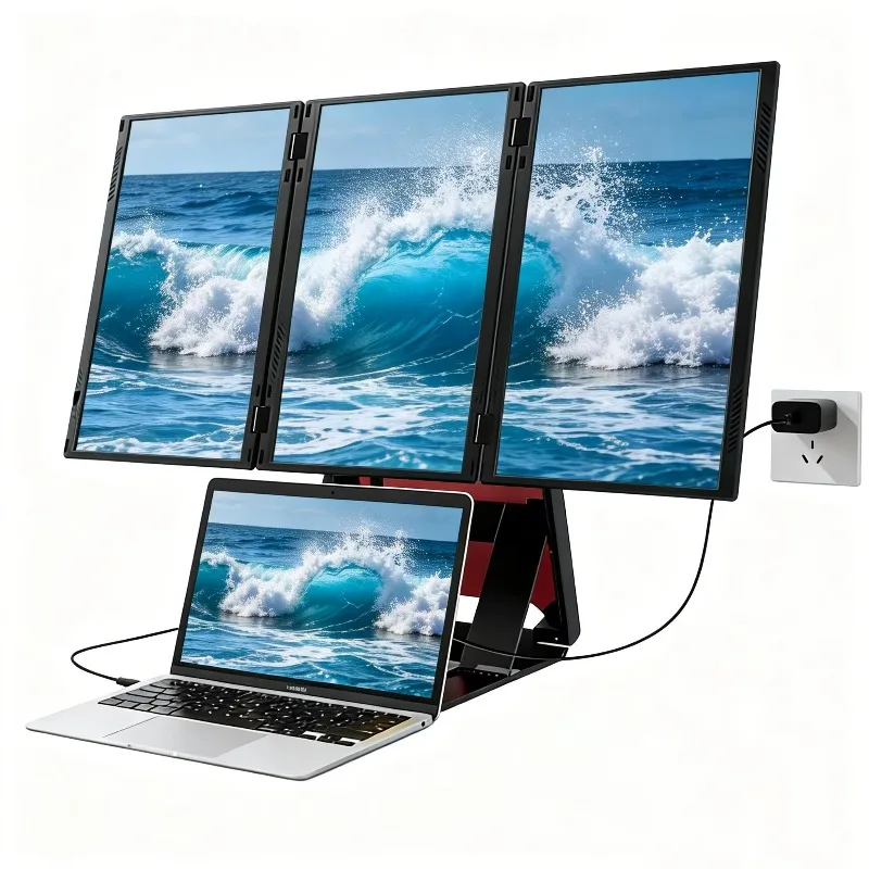 Quad Screen Triple  Extender 15.6 Inch Type C Interface 1080P IPS HD LCD Screen Triple  Display
