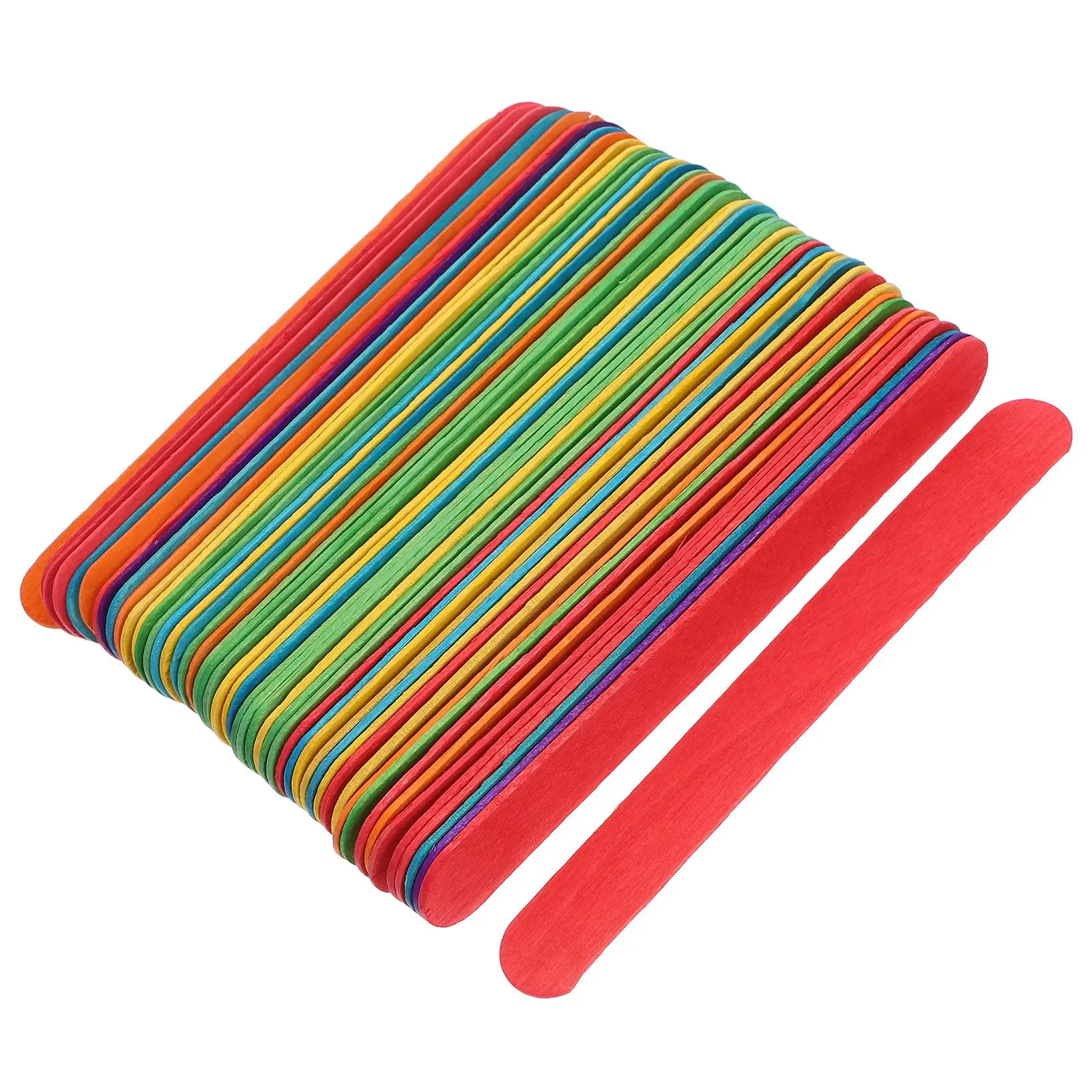 

50pcs Colorful Wood for Large Popsicle Sticks Jumbo DIY Projects Jumbo Colored Popsicle Sticks Classroom Art Supplies