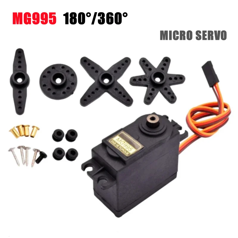 

MG995 180 360 Arduino Metal Gear 995 Servo Motor High Speed Torque For RC Car Helicopter Aircraft Truck Robot Boat DIY