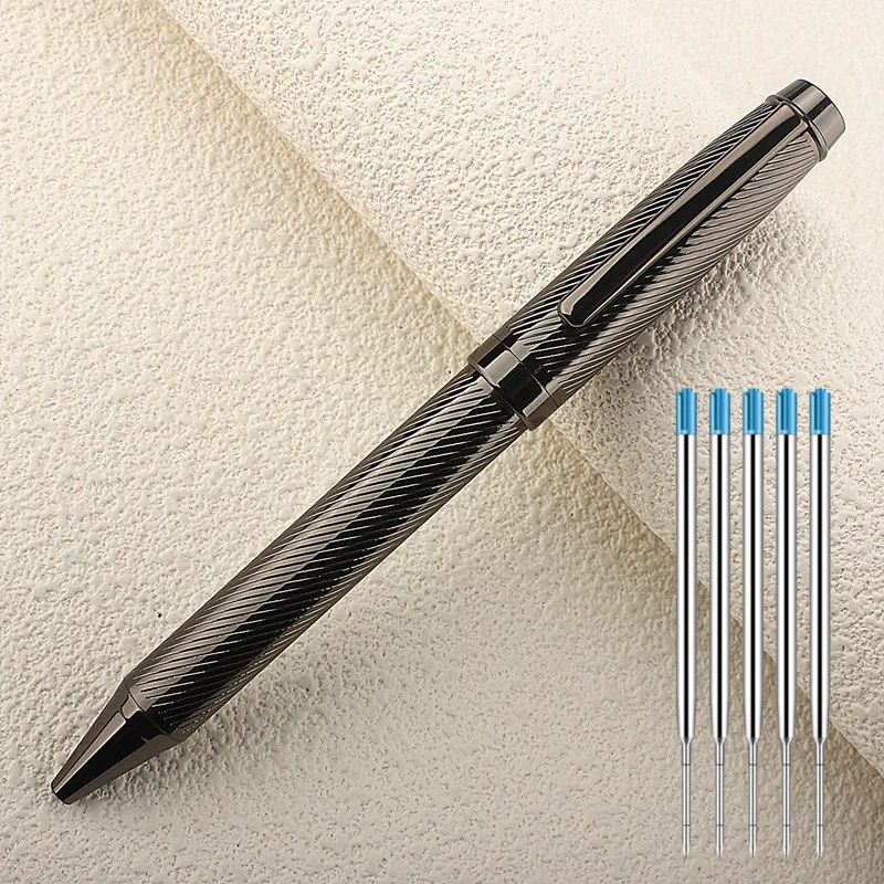 Business Classic Luxury Ink Ballpoint Pen,  Blue Ink Medium Point 0.7mm Smooth Writing Metal Ball Point Pen Signature Pen