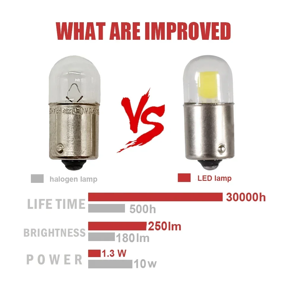 ガラスコブ-自動信号ランプ電球,車の信号灯,白,12v,1156,ba15s,bau15s,g18.5,t16,12v,r10w,r5w,サポート