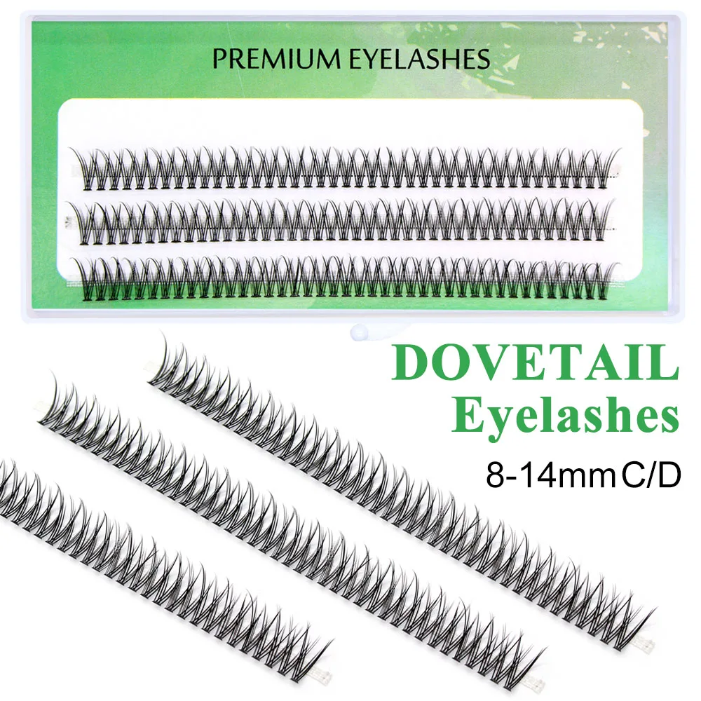 MoonLily Premium Dovetail Eyelashes Extensions V Sahpe Silk Cluster False Mink Individual Faux Lashes Eyelash Makeup For Women