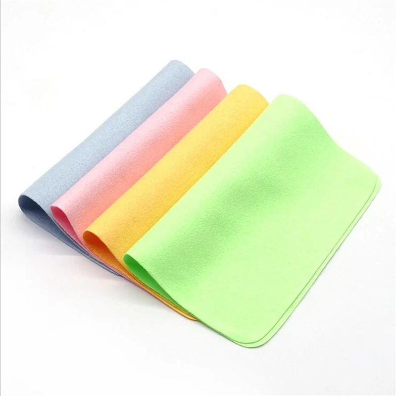 100 pcs/lots Chamois Glasses Cleaner Microfiber Glasses Cleaning Cloth For Lens Phone Screen Cleaning Wipes Eyewear 14.5X17.5cm