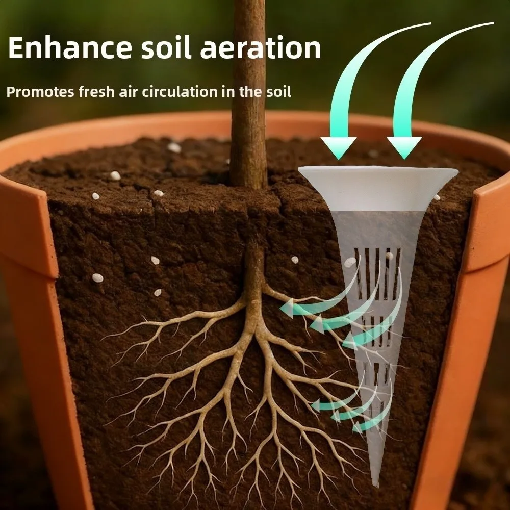 10PCS Breathable Conical Watering Device Prevent Root Rot Prevent Soil Loss Root Protection Device Deep Watering Plastic