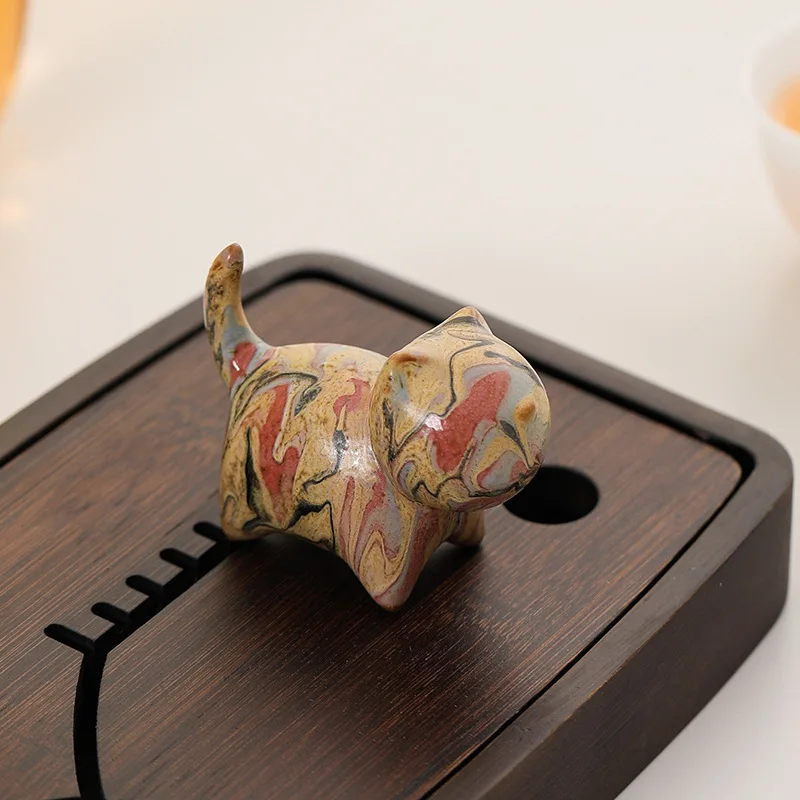 

Dunhuang Oil Painting Cute Cat Tea Pet Accessories, Creative Home Living Room Tea Ceremony Decoration Accessories