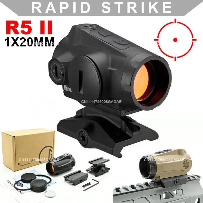 R5 GEN II 1x20MM Rifle Red Dot Sight Tactical Holographic Reflex Optic Sightscope Motion Sensing for 20MM Picatinny Rail Mount