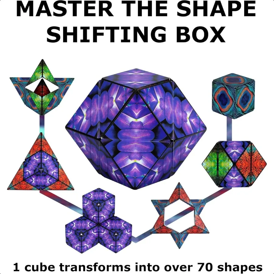 Shashibo forme boîte de changement de vitesse jouet Fidget gagnant avec 36 aimants de terres rares transformez dans plus de 70 formes jouet sensoriel cadeau pour