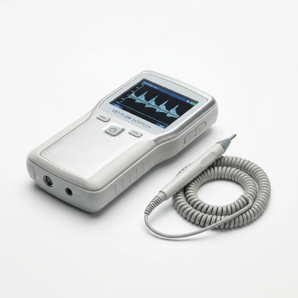 Portable Veterinary Vascular Doppler Animal Blood Flow Monitor Ultrasonic Heart Rate Diagnostic Device for Vet Clinic Use