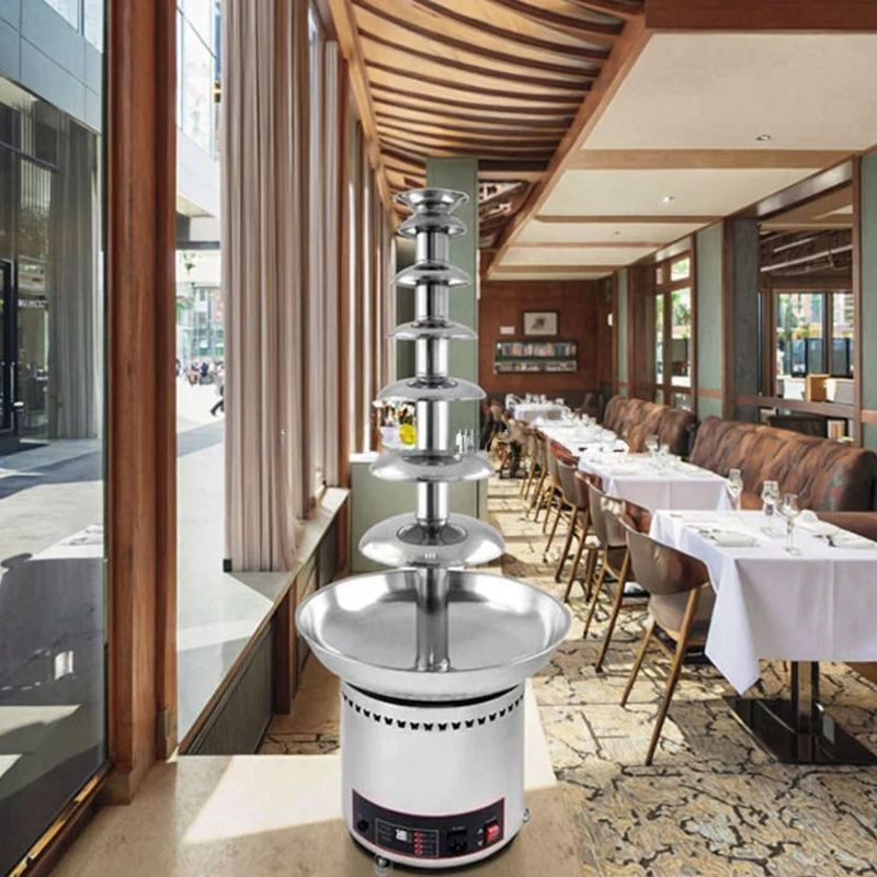 

7-слойная электрическая машина для шоколадного фонтана 220 В/110 В, коммерческое оборудование для производства конфет для делового использования