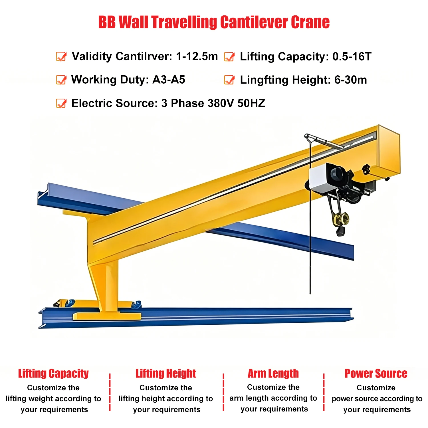 Customized Rail Mounted Traveling Jib Crane And Wall Fixed Jib Crane 0.5 Ton To 16 Ton Robust Design For Continuous Industrial P