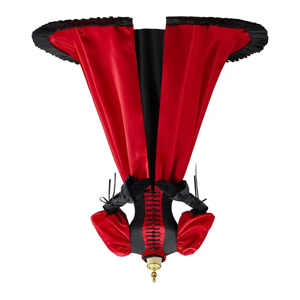 

18th Century Victorian Red Black Bustle Dress French Royal Costume Historical Ball Gown Vampire Dress