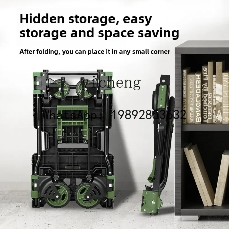 

ABB Folding Hand Trailer Shopping Cart Portable Flat Truck Pull Truck Small Pull Truck