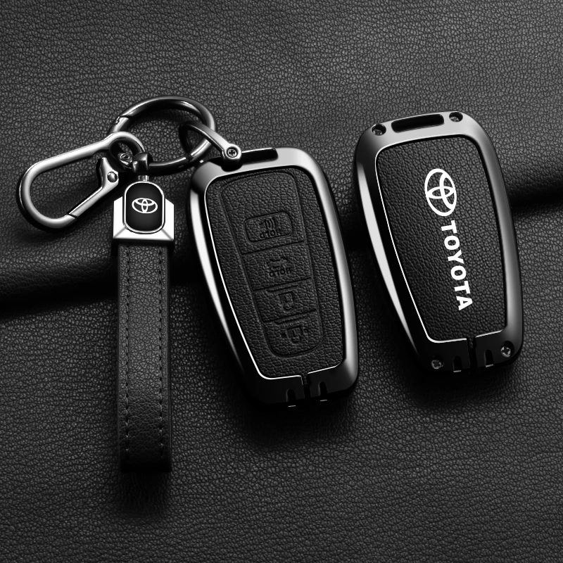 حافظة حماية لمفتاح السيارة لسيارة تويوتا كامري أفالون C-HR بريوس كورولا GT86 هايلاندر RAV4 4 عداء برادو 2018-2024
