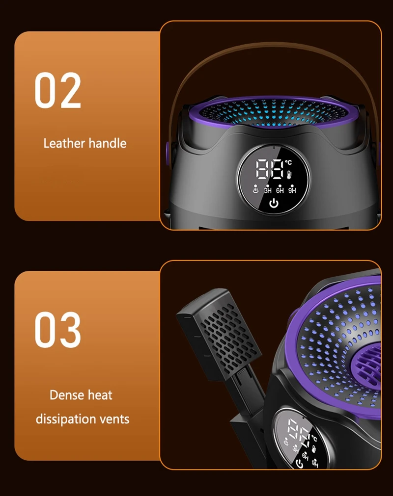 Lenovo Elektrischer Schuhtrockner, tragbar, faltbar, mit Timer, konstanter Temperatur, Entfeuchter, Stiefelwärmer, Trocknungsmaschine für Zuhause und Reisen – Detail 15