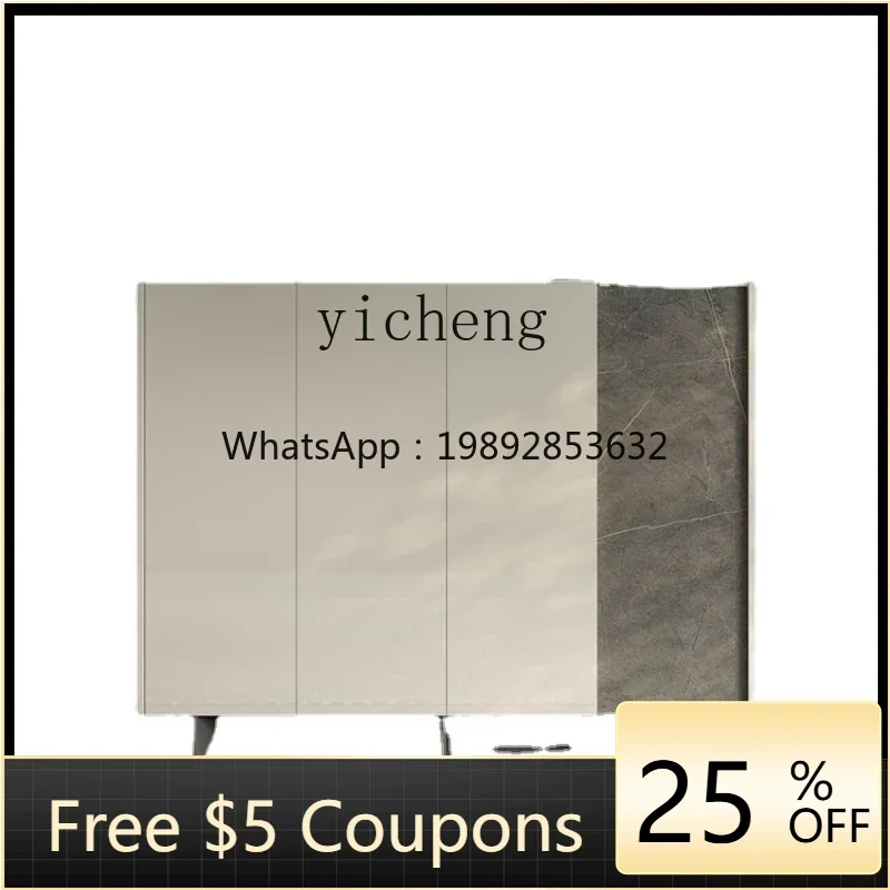 

-Style Light Luxury Stone Plate Shoe Cabinet Solid Wood Storage Living Room Home High-End Home Shoe Cabinet