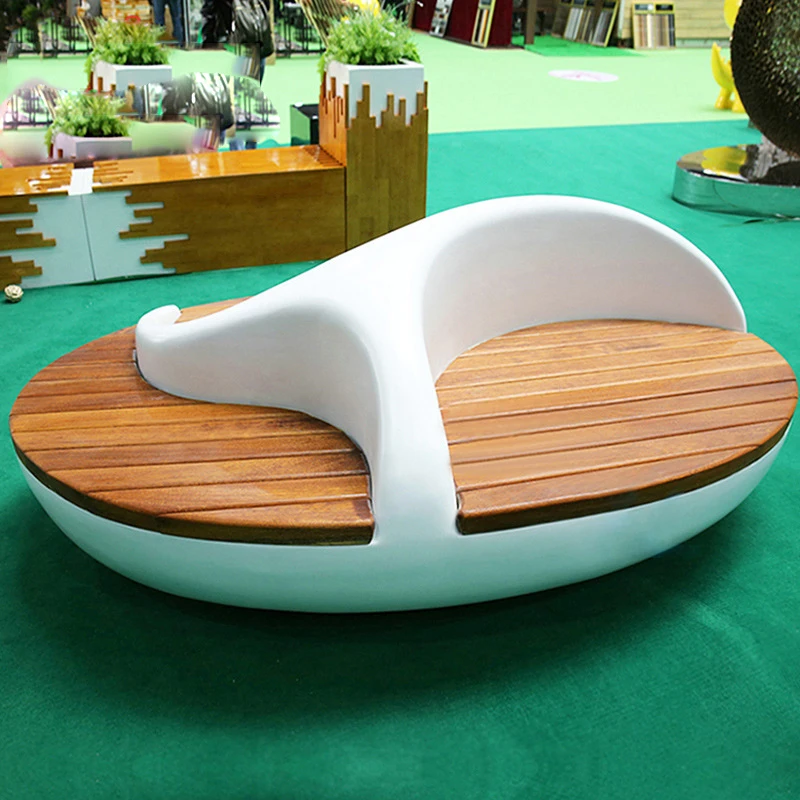 Y063 custom professional fiberglass indoor lounge furniture triangular backrest garden set leisure seat chair