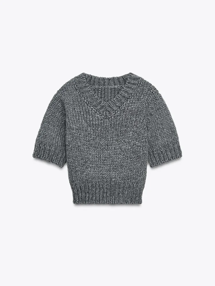 ファイオナブル オルト スヴェ Vネック ニットウェア レディース 秋の新作 リブトリム ロング丈 プルオーバー トップス (他ブランド)